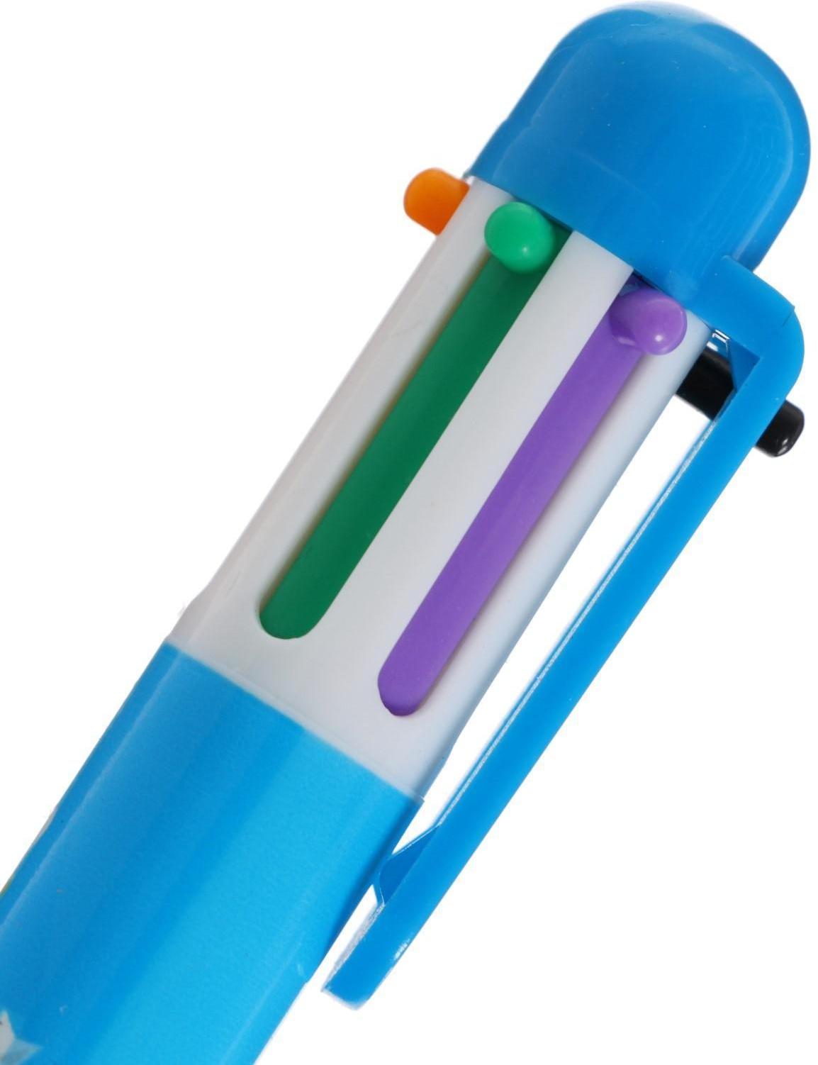 Ручка шариковая, автоматическая, 6-ти цветная, корпус МИКС (штрихкод на штуке)