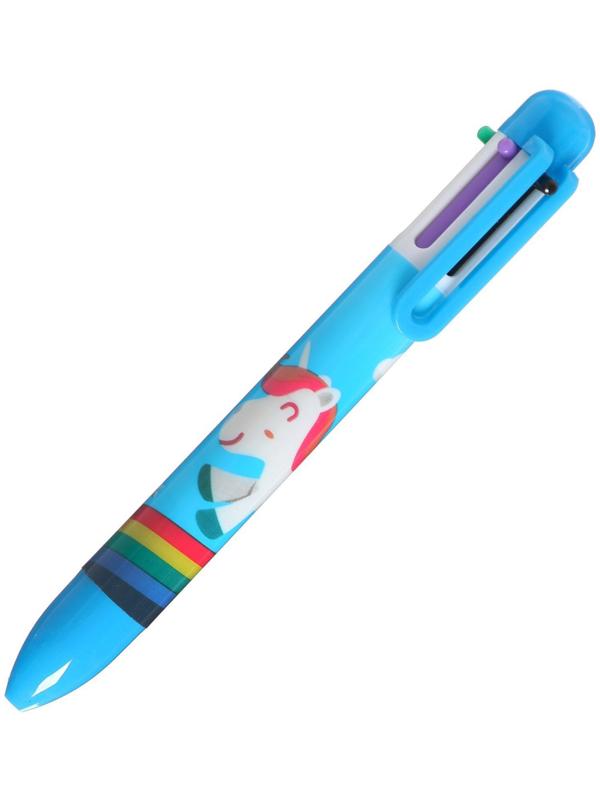 Ручка шариковая, автоматическая, 6-ти цветная, корпус МИКС (штрихкод на штуке)