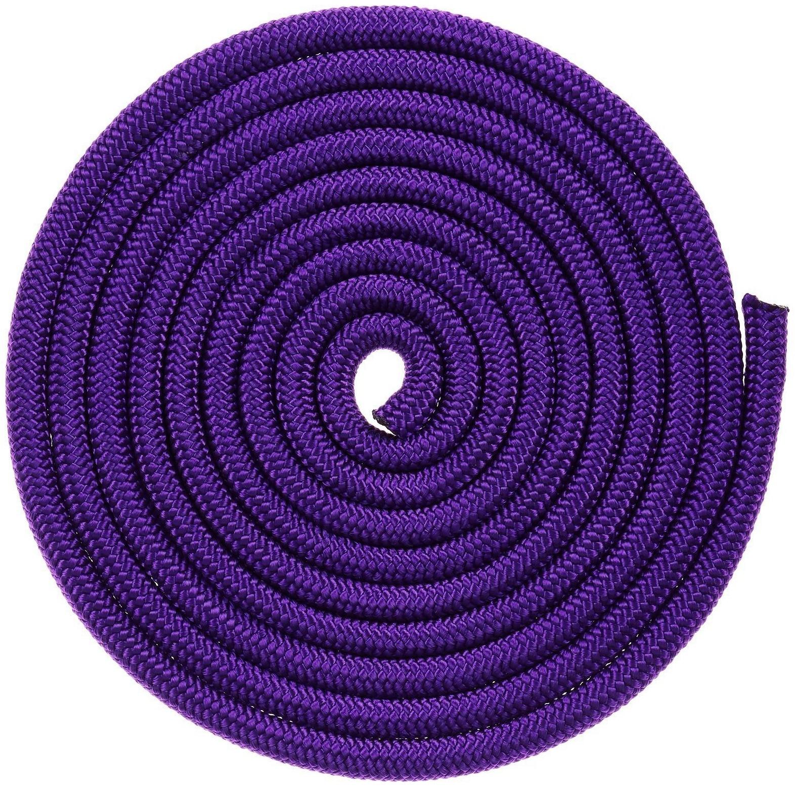 Скакалка гимнастическая утяжелённая, верёвочная, 2,5 м, 150 г, цвет фиолетовый