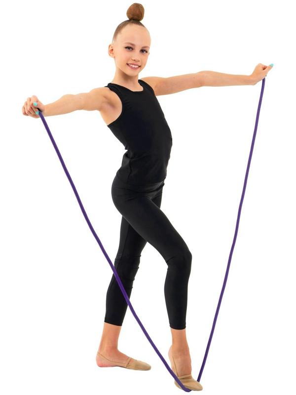 Скакалка гимнастическая утяжелённая, верёвочная, 2,5 м, 150 г, цвет фиолетовый