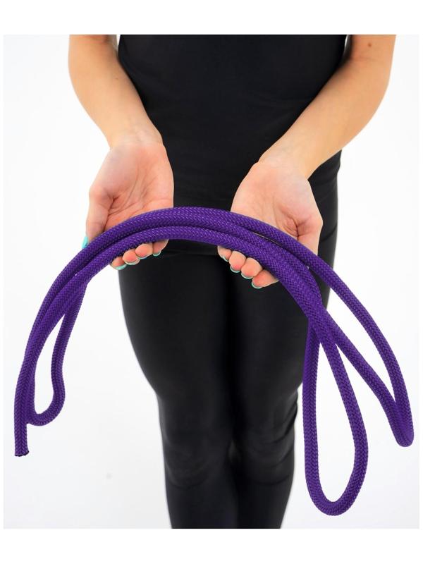 Скакалка гимнастическая утяжелённая, верёвочная, 2,5 м, 150 г, цвет фиолетовый