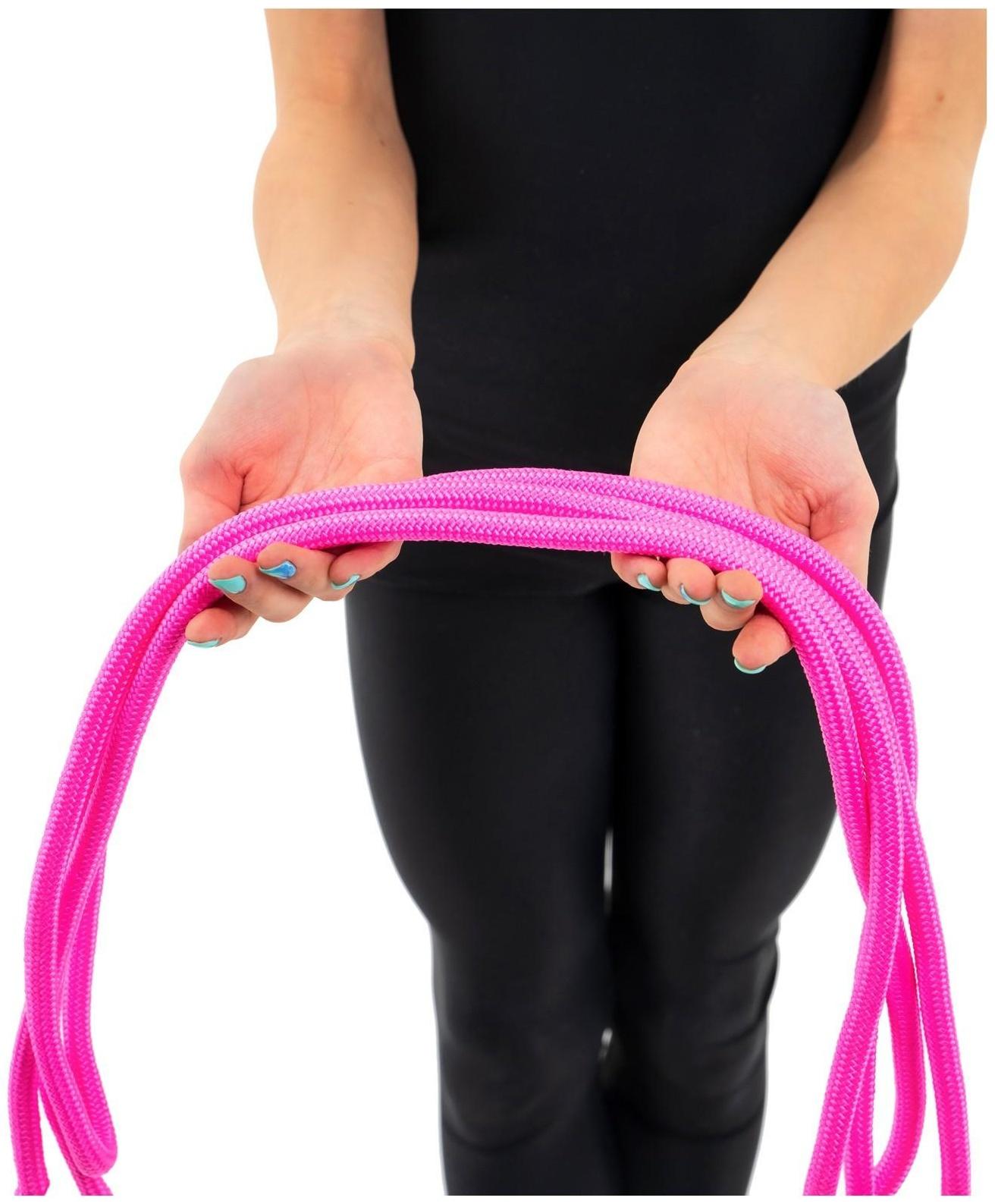 Скакалка гимнастическая, 3 м, цвет неоновый розовый