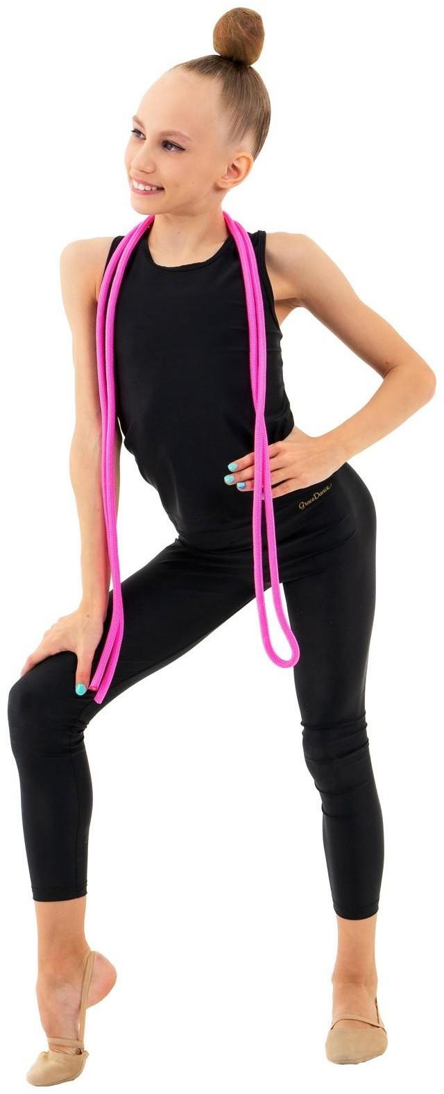 Скакалка гимнастическая, 3 м, цвет неоновый розовый