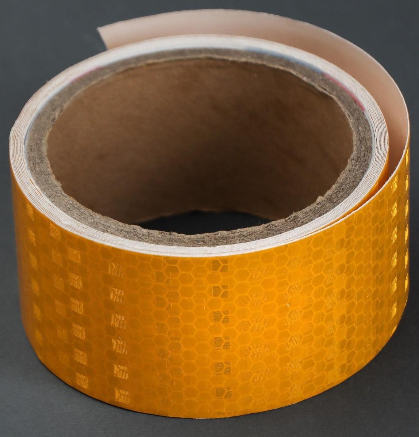 Светоотражающая лента TORSO, самоклеящаяся, желтая, 5 см х 3 м