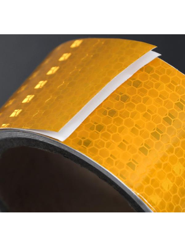 Светоотражающая лента TORSO, самоклеящаяся, желтая, 5 см х 3 м