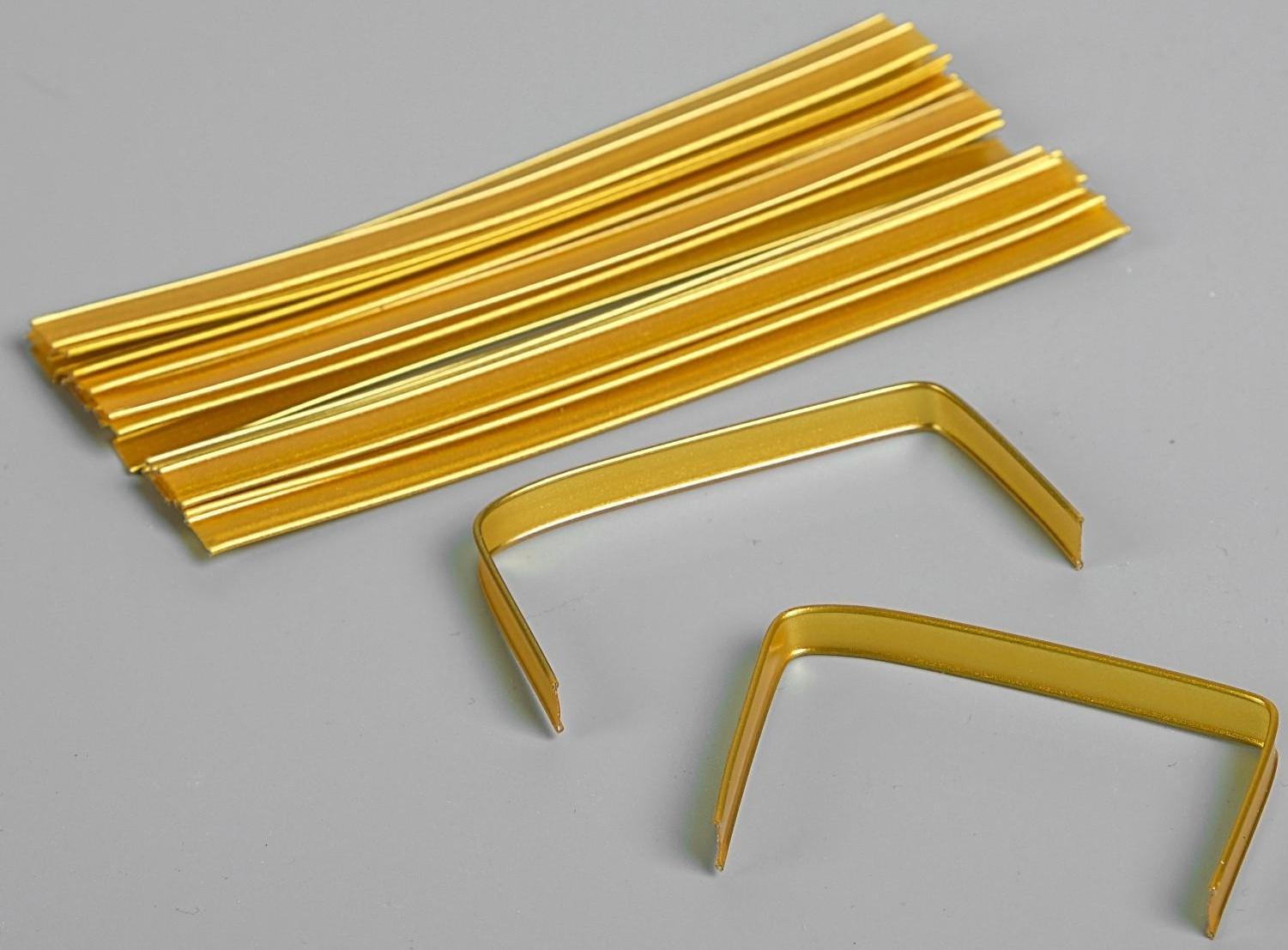 Клип-лента для пакетов в нарезке, золотой, 13 см / 500 шт.