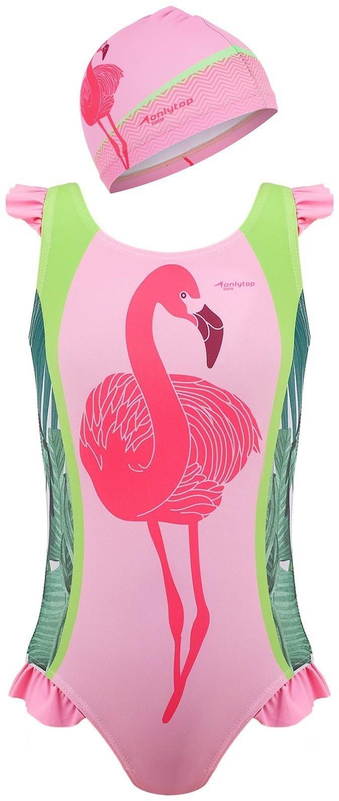 Купальник для девочек + шапочка, комплект, р. 30, рост 116 см, обхват 46-52 см