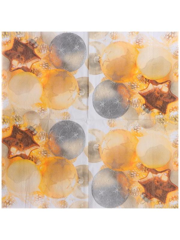 Салфетки бумажные «Ёлочные украшения», 33х33см, набор 20 шт.