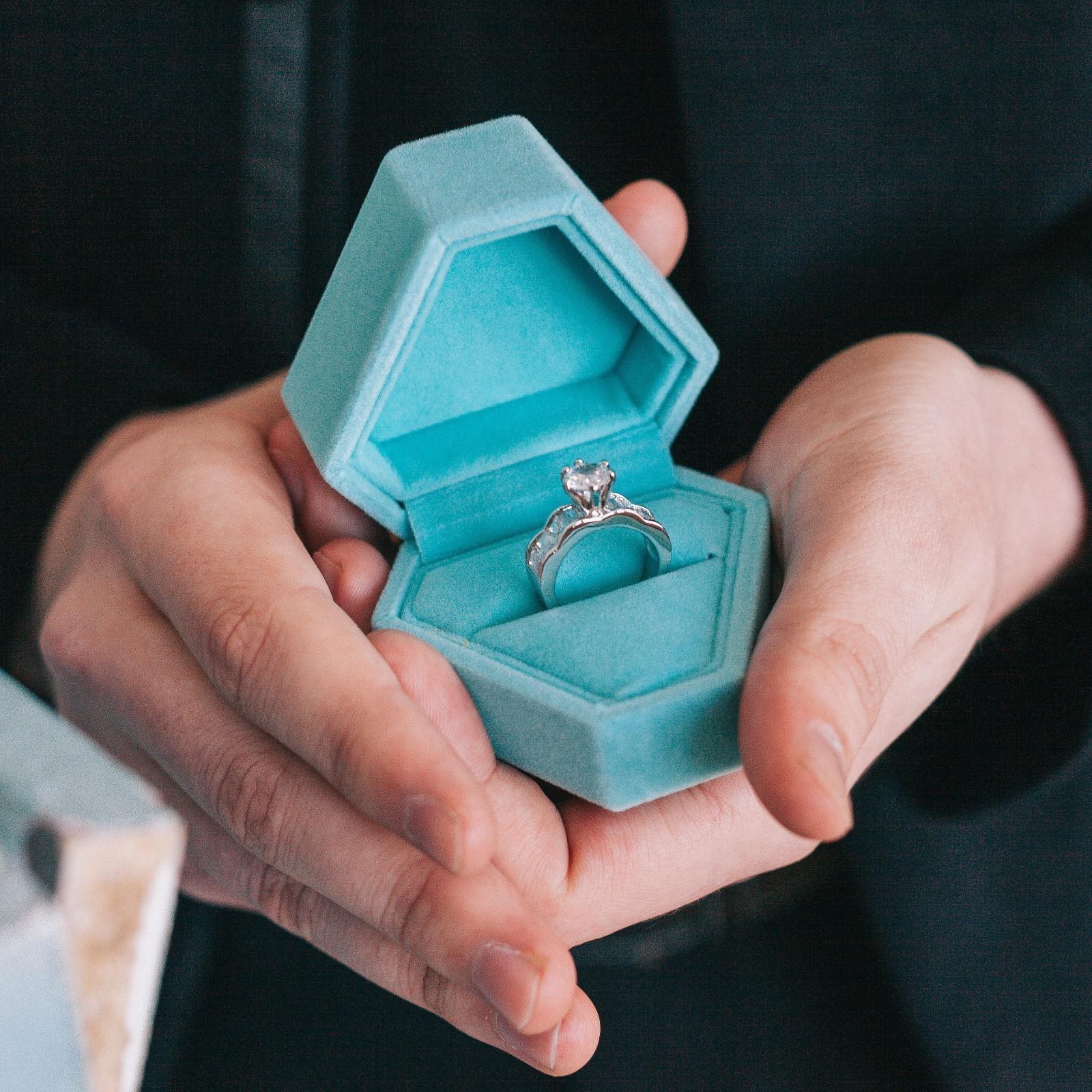 Футляр бархатный под серьги/кольцо 