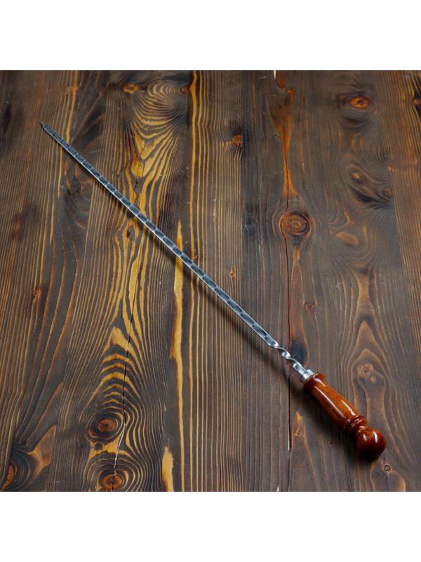 Шампур узбекский 82см, деревянная ручка, (рабочая часть 60см), с узором