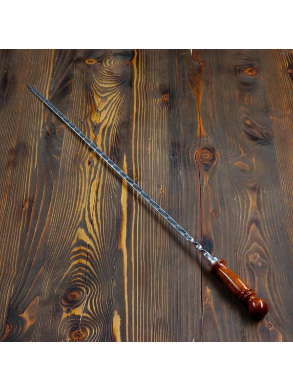 Шампур узбекский 82см, деревянная ручка, (рабочая часть 60см), с узором