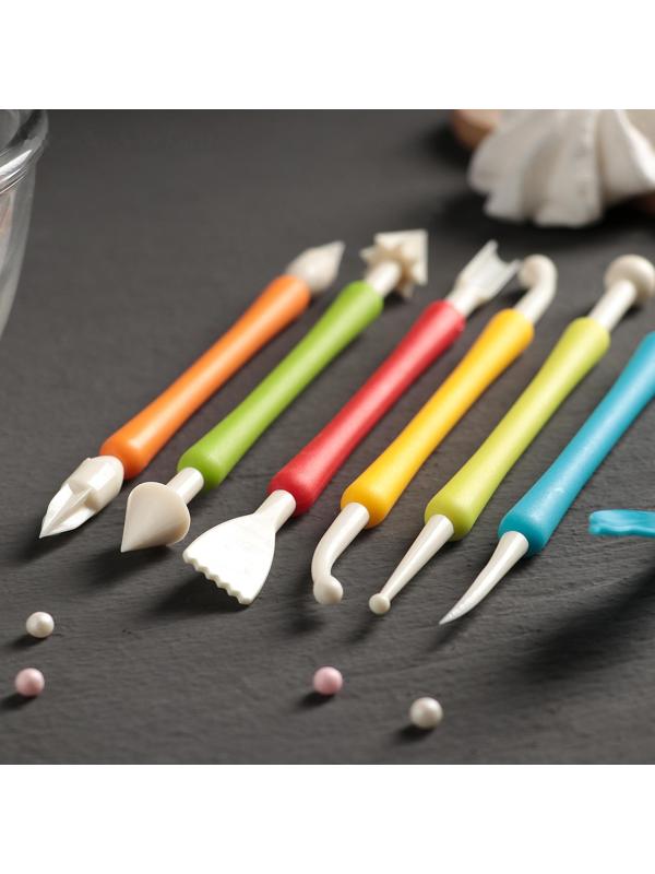 Набор для моделирования кондитерских украшений и ножницы кондитерские для переноски украшений Доляна, 6 шт, цвет и форма МИКС