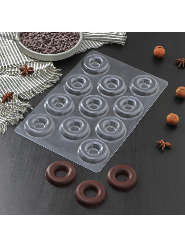 Форма для шоколада и конфет «Пончик», 27×18 см