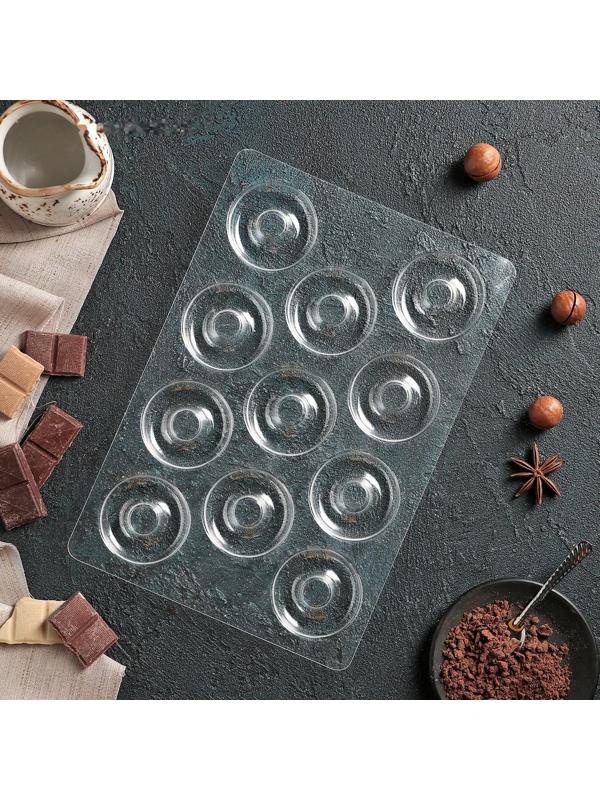 Форма для шоколада и конфет «Пончик», 27×18 см