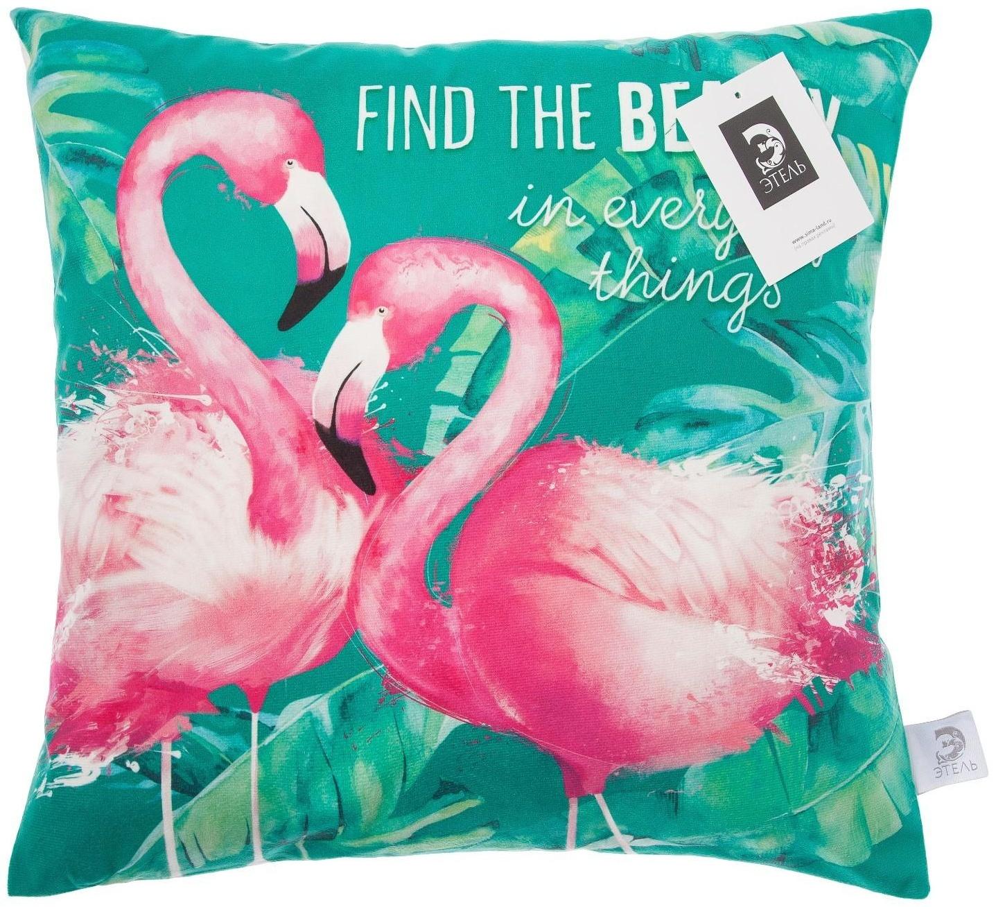 Наволочка декоративная «Этель» Flamingo 40х40 см, 100% п/э, велюр