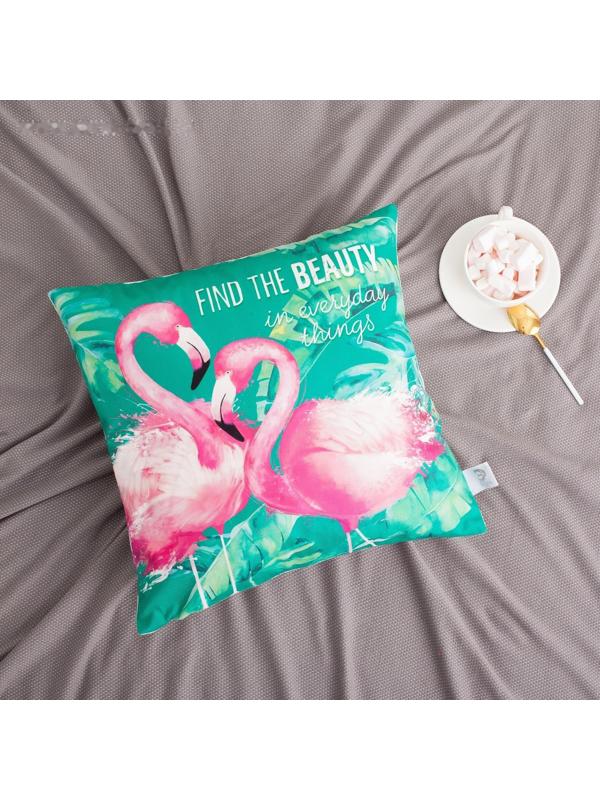 Наволочка декоративная «Этель» Flamingo 40х40 см, 100% п/э, велюр