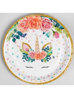 Тарелка бумажная «Единорог», набор 10 шт.