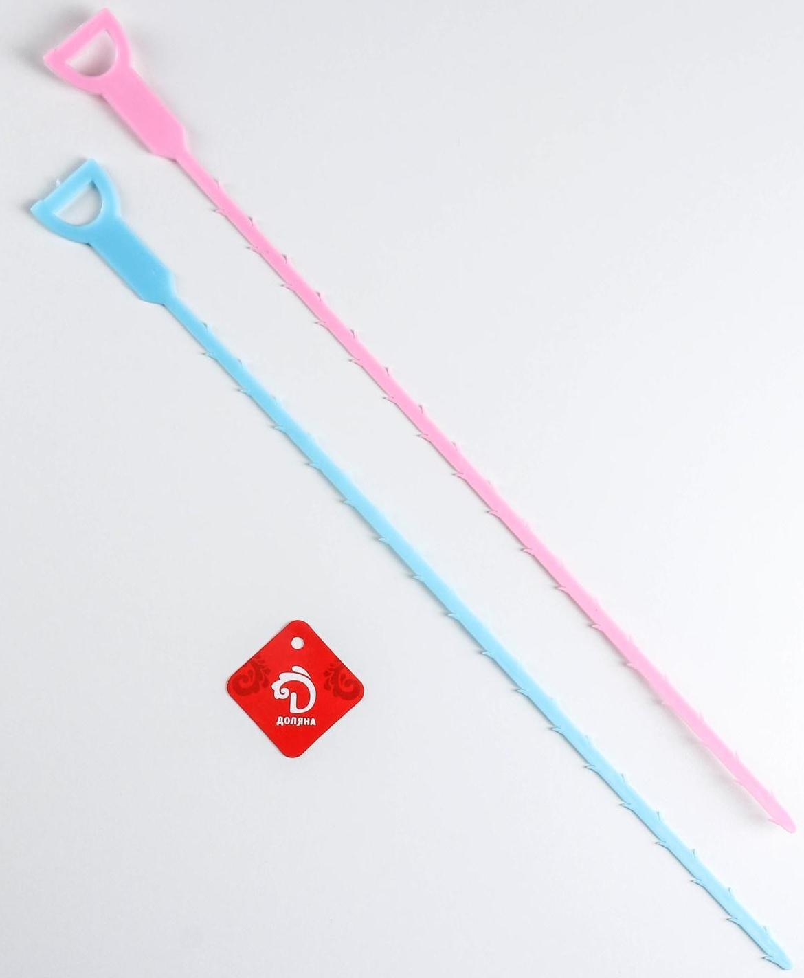 Улавливатель волос в стоках труб Доляна, 50 см, цвет МИКС