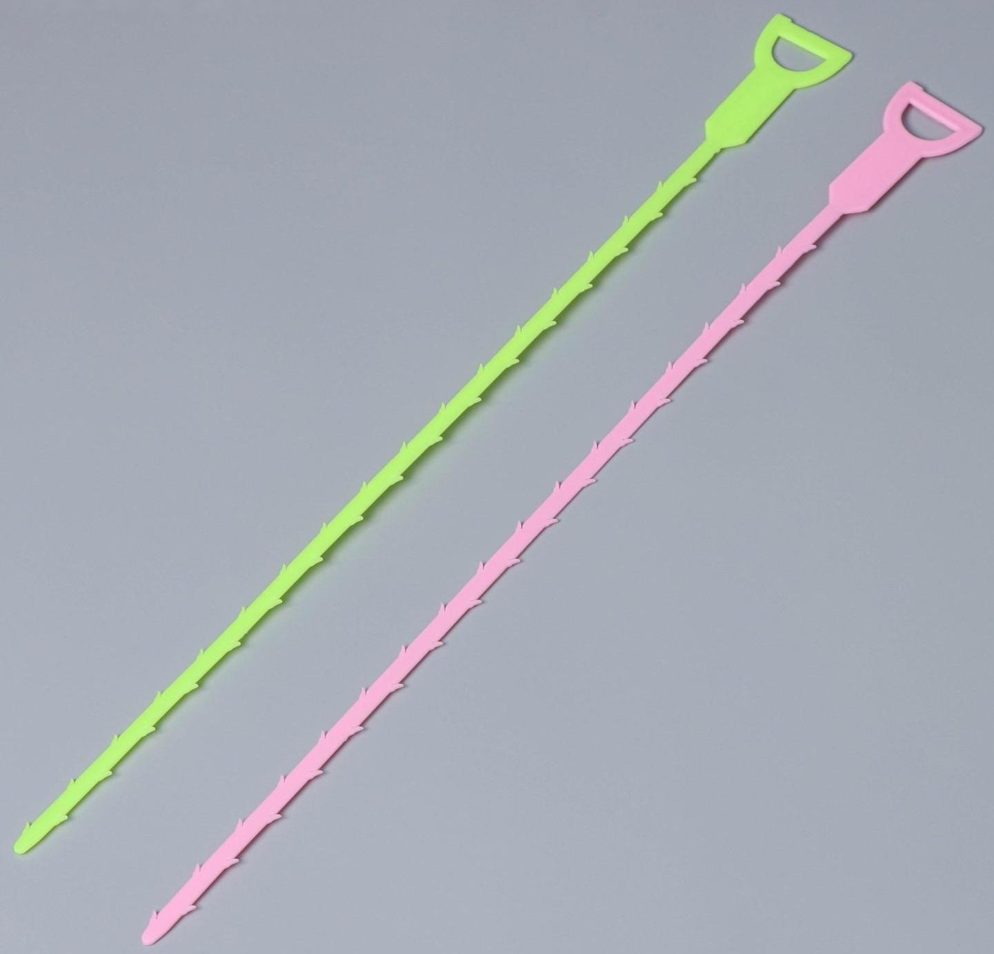 Улавливатель волос в стоках труб Доляна, 50 см, цвет МИКС