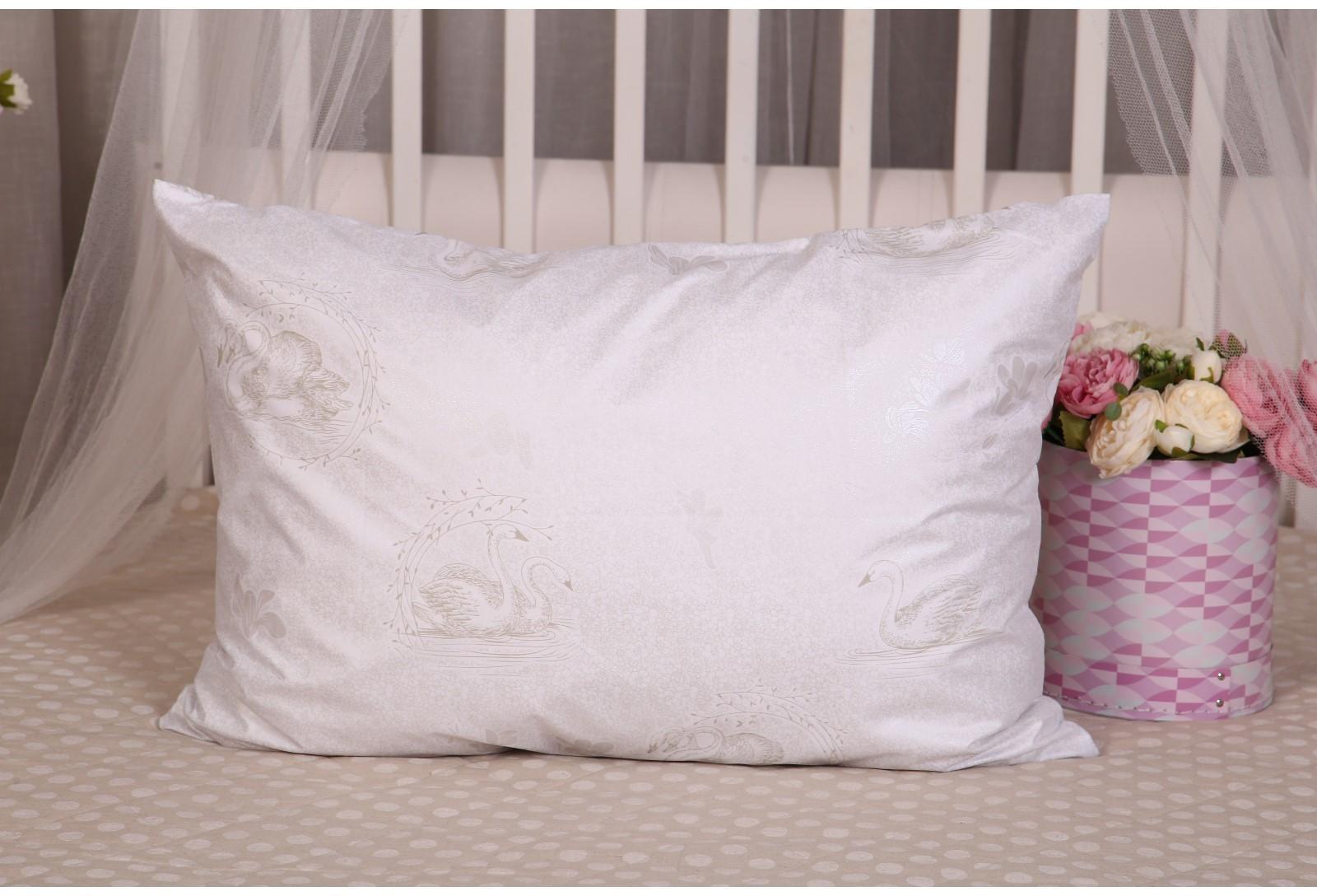 Наперник 50х70см на молнии Лебеди серебро