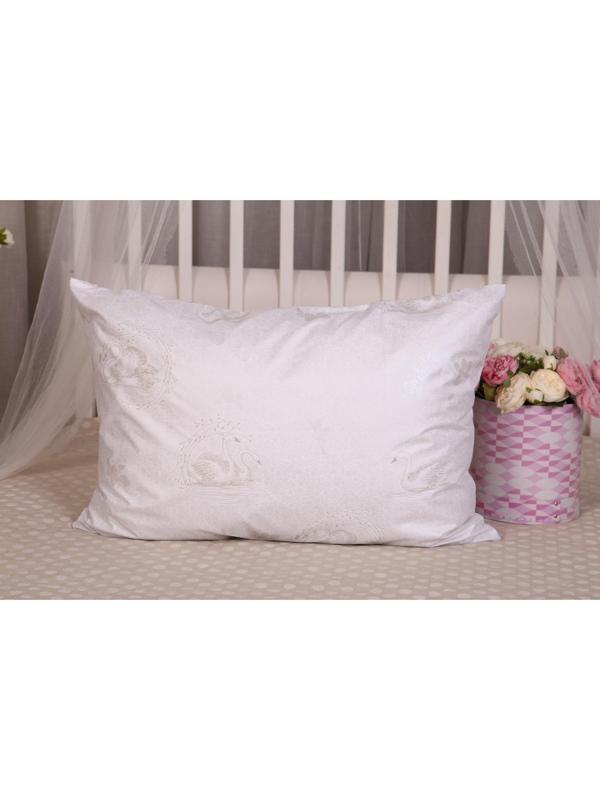 Наперник 50х70см на молнии Лебеди серебро