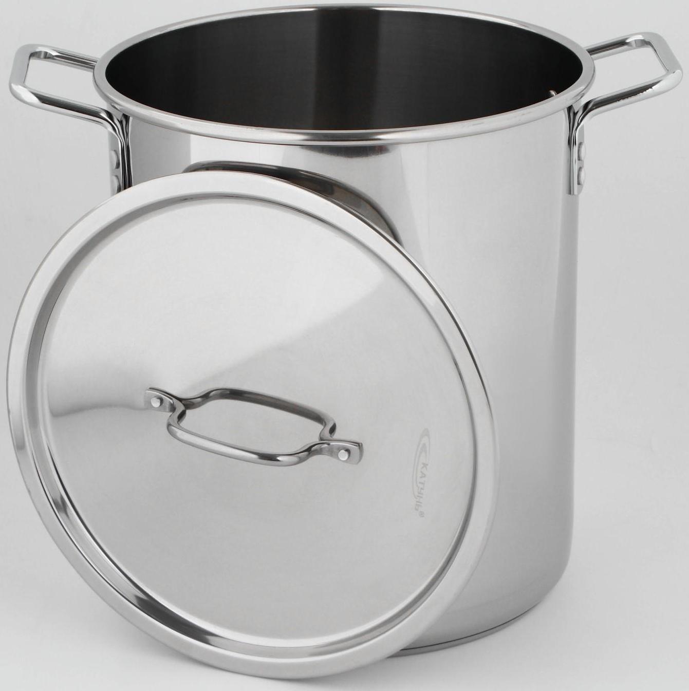 Кастрюля «Общепит», 20 л, d=30 см, h=30 см, металлическая крышка, с теплораспределительным дном