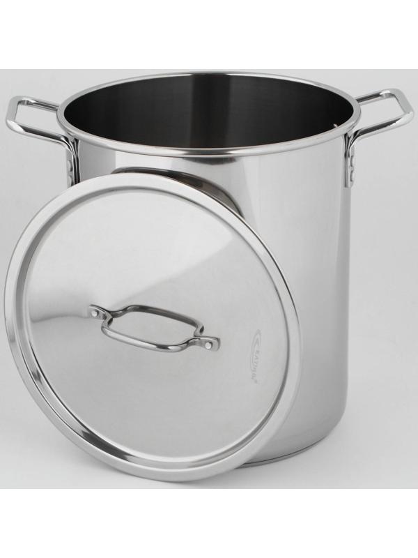 Кастрюля «Общепит», 20 л, d=30 см, h=30 см, металлическая крышка, с теплораспределительным дном