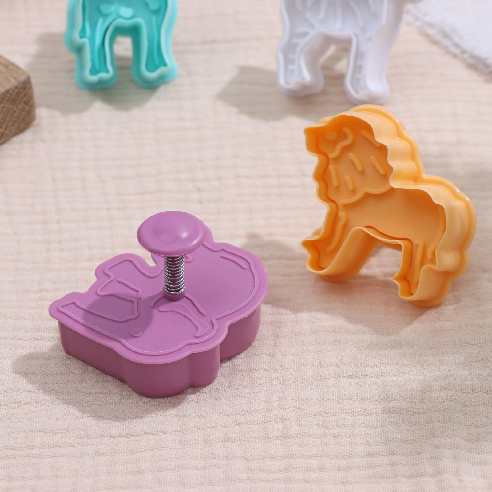 Набор плунжеров кондитерских Доляна «Зоопарк», 4 шт, 6×5 см, цвет МИКС