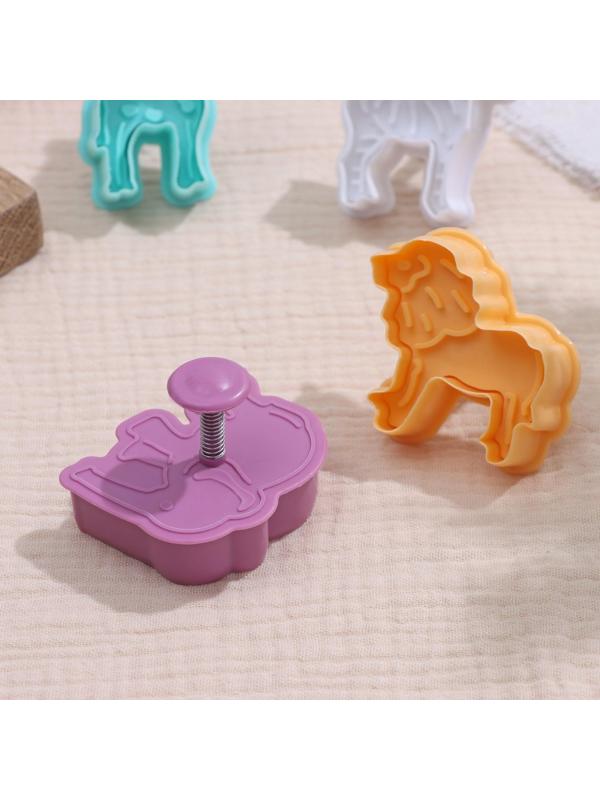 Набор плунжеров кондитерских Доляна «Зоопарк», 4 шт, 6×5 см, цвет МИКС