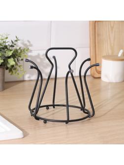 Подставка для стаканов Доляна, 20×20×18 см, цвет чёрный