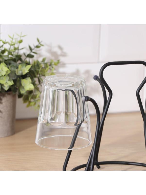 Подставка для стаканов Доляна, 20×20×18 см, цвет чёрный