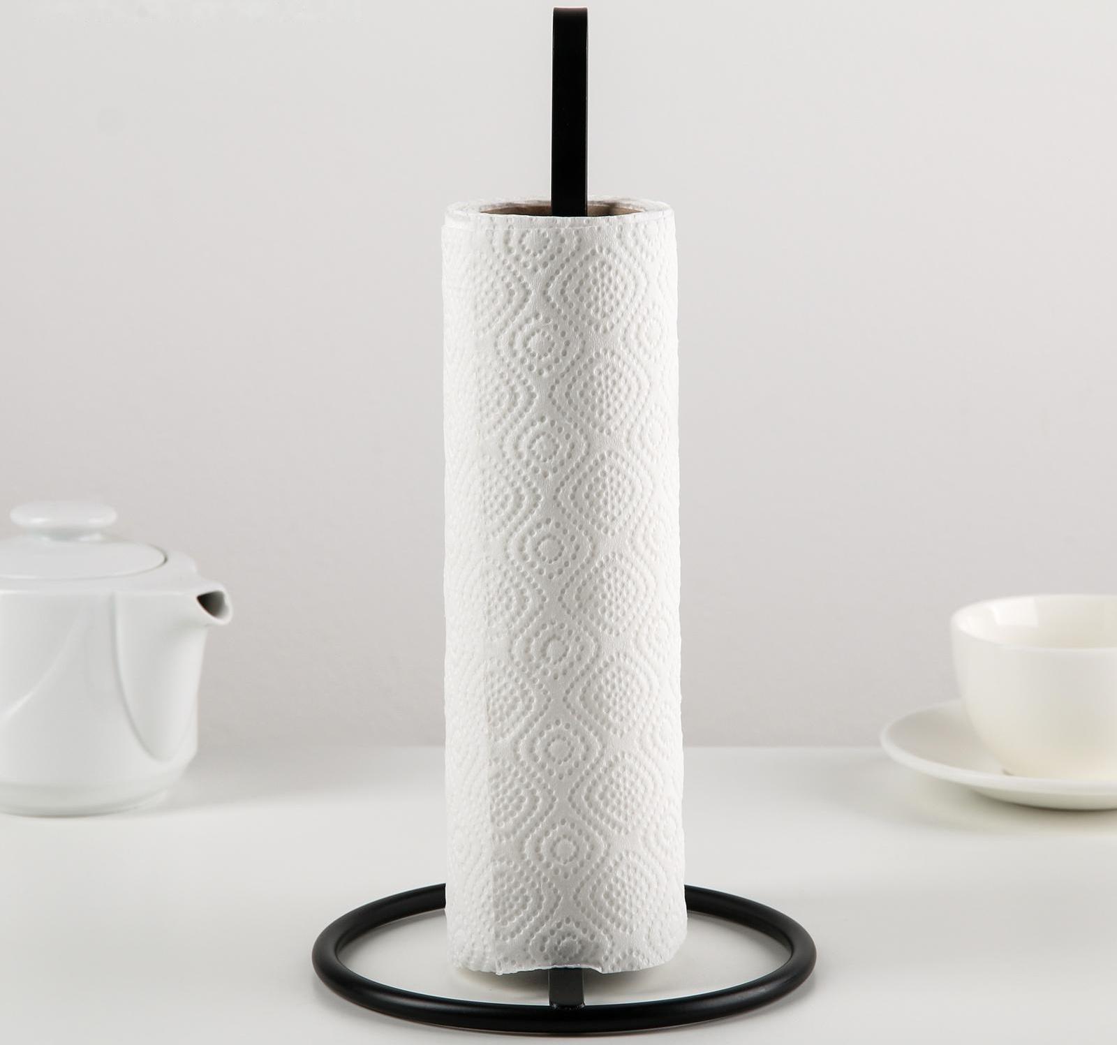 Подставка под бумажные полотенца Доляна «Лофт», 15×15×28 см, цвет чёрный