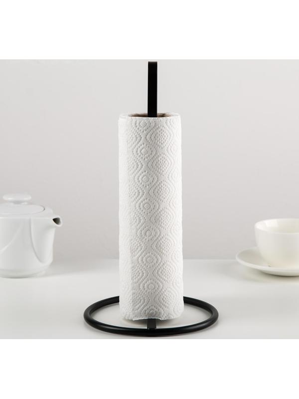 Подставка под бумажные полотенца Доляна «Лофт», 15×15×28 см, цвет чёрный