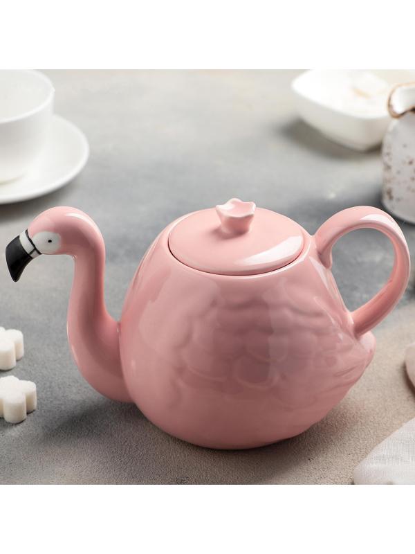 Чайник заварочный «Фламинго», 800 мл, цвет розовый