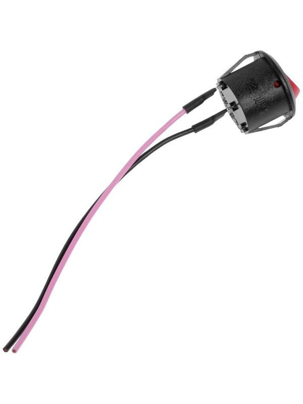 Выключатель клавишный с фиксацией, d 2 см, провод 10 см, красный