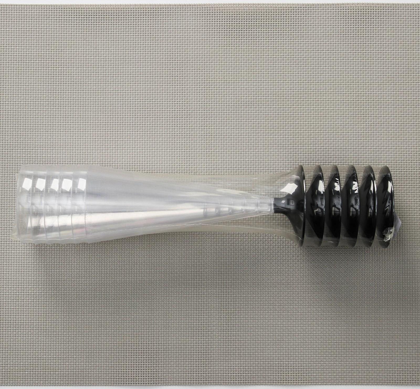 Фужер одноразовый для шампанского «Конус», 100 мл, с чёрной ножкой, цвет прозрачный