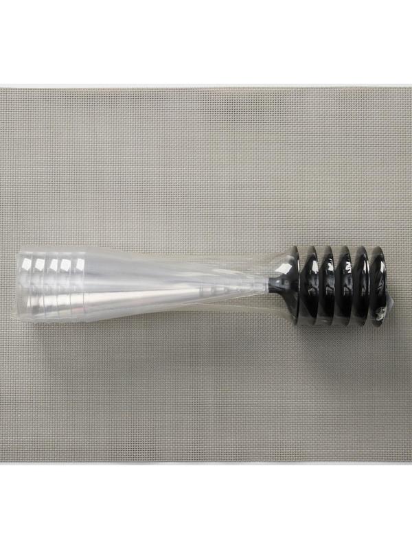 Фужер одноразовый для шампанского «Конус», 100 мл, с чёрной ножкой, цвет прозрачный