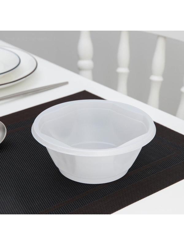 Тарелка одноразовая суповая, 600 мл, цвет белый