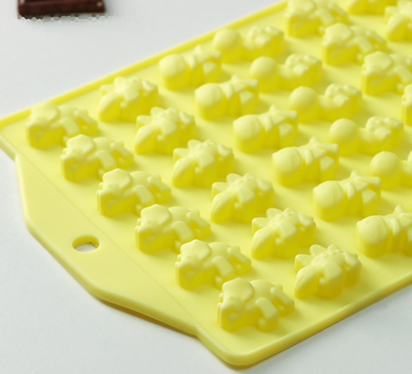 Форма для мармелада Доляна «Дино», 19,2×13 см, 48 ячеек, цвет сиреневый