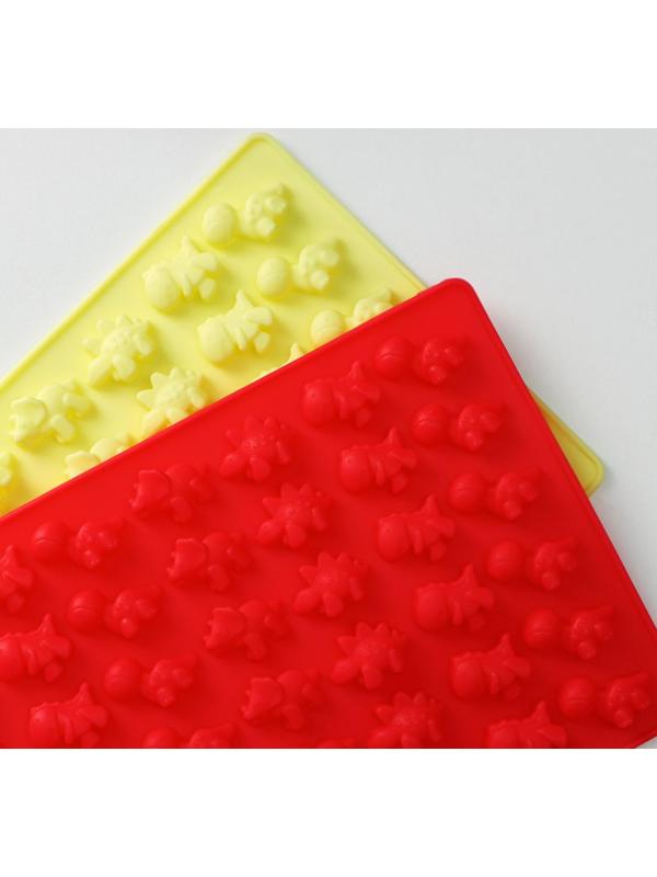 Форма для мармелада Доляна «Дино», 19,2×13 см, 48 ячеек, цвет сиреневый