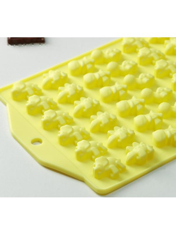 Форма для мармелада Доляна «Дино», 19,2×13 см, 48 ячеек, цвет сиреневый