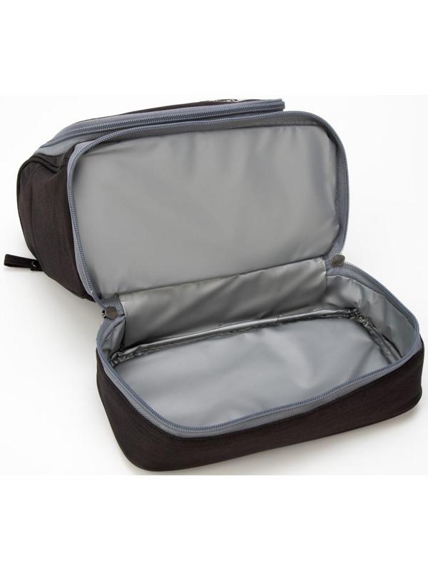 Косметичка на молниях,  2 отдела, цвет чёрный