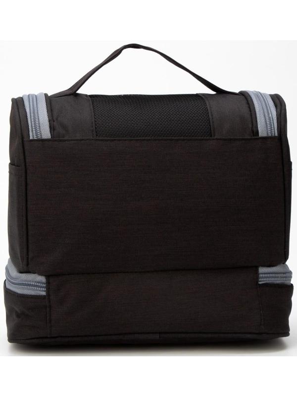 Косметичка на молниях,  2 отдела, цвет чёрный