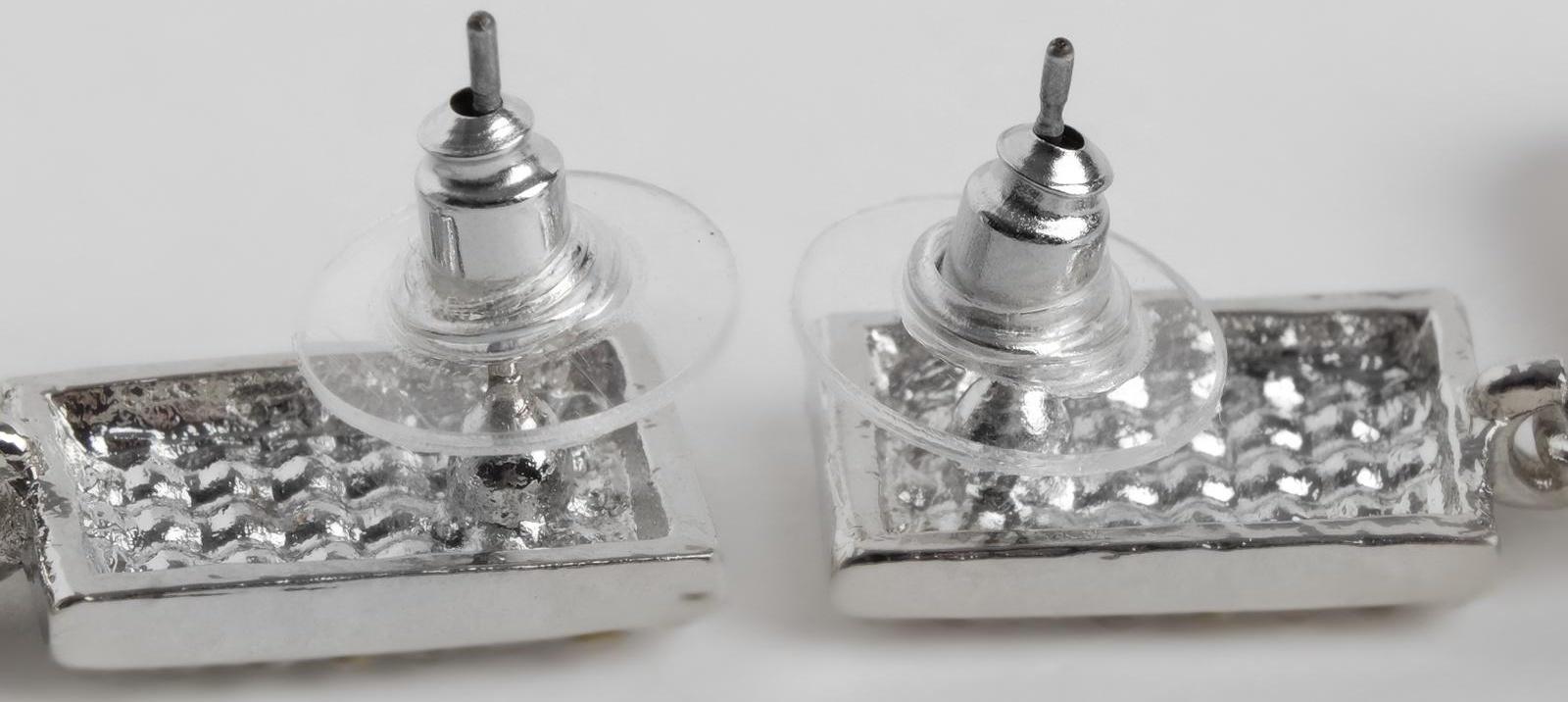 Серьги висячие со стразами 