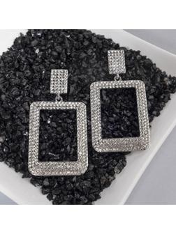 Серьги висячие со стразами 