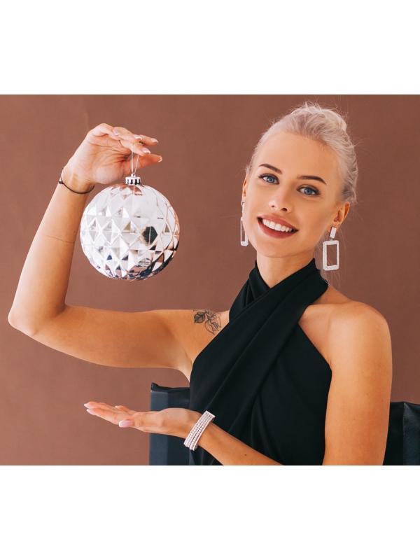 Серьги висячие со стразами 