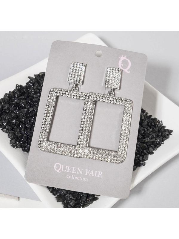 Серьги висячие со стразами 