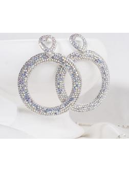 Серьги висячие со стразами 