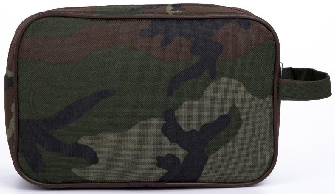 Косметичка на молнии, наружный карман, цвет хаки