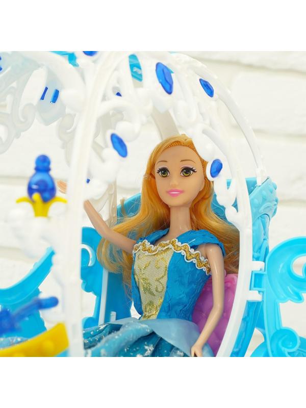 Карета для кукол с куклой, лошадка ходит